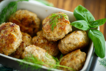 fried cutlet in ceramic form