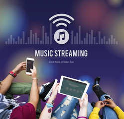 Music Streaming Media Entertainment Download Equalizer Concept