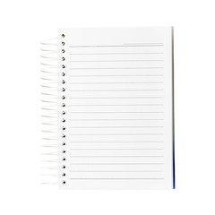 Notebook paper blank isolate on  white background