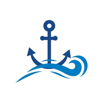 Anchor sailor logo design vector