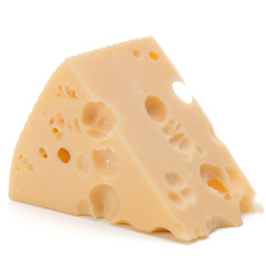 Cheese block isolated on white background cutout