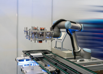 robotic hand machine tool at industrial manufacture factory