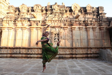 striking pose form a kuchipudi dance performance