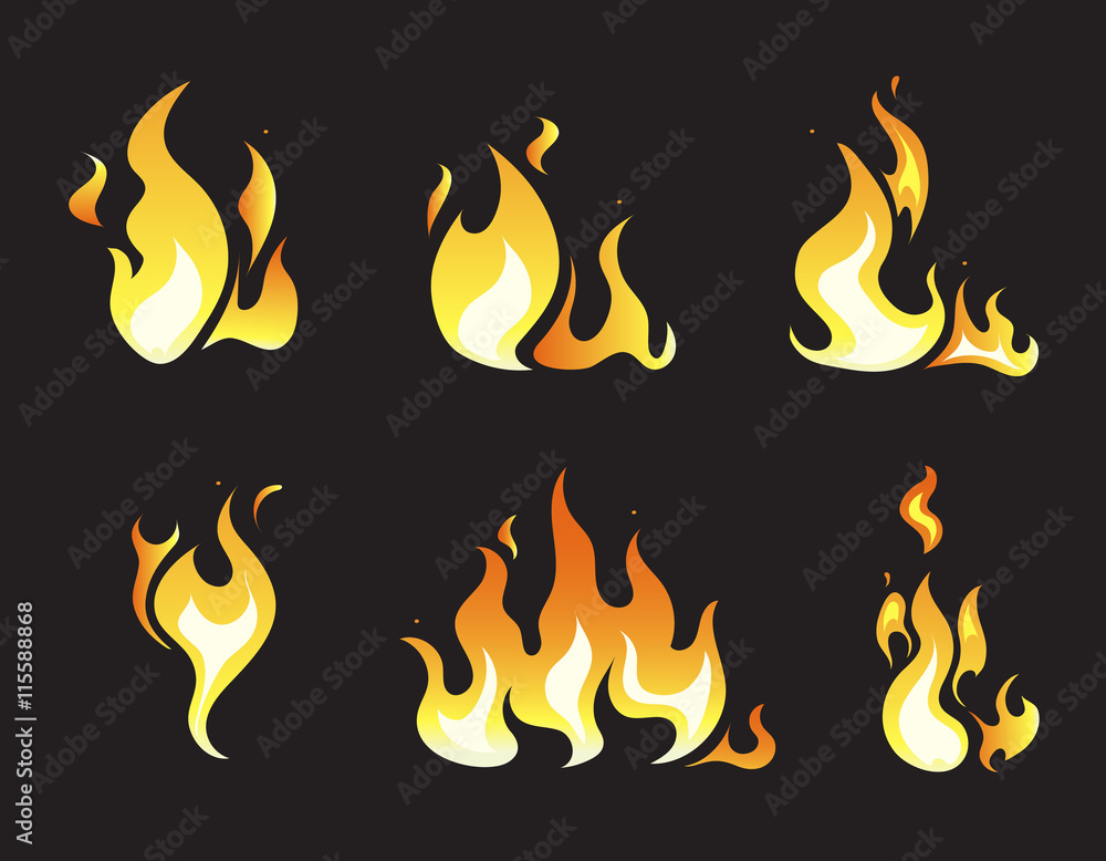 Poster explosion animation vector frames. set of animation fire and illustration of various fire