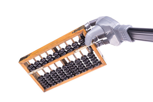 artificial robot hand with abacus