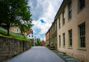 Buildings along Public Way, in Harpers Ferry, West Virginia.