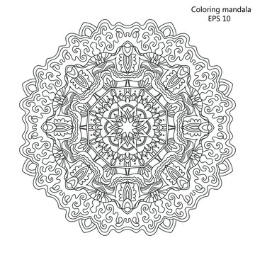 Mandala Coloring page for adult vector Illustration