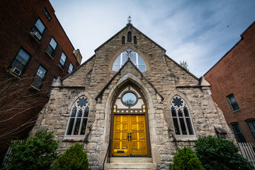 Fototapeta na wymiar Church in Bolton Hill, Baltimore, Maryland.