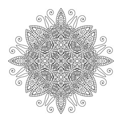 Round element for coloring book. Mandala. Vector illustration