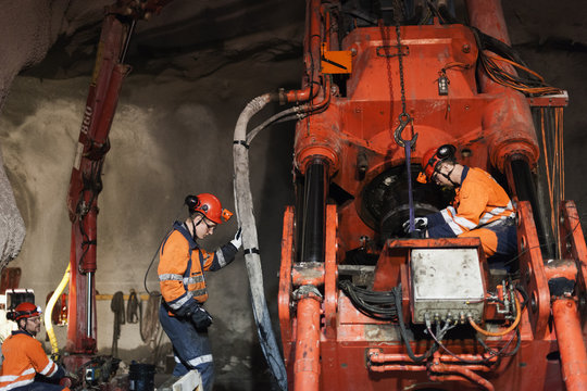 Miners working underground