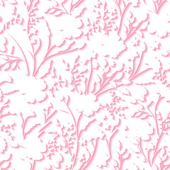 Vector Floral 3d Seamless Pattern Background. For wedding and Invitation cards decoration