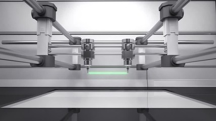 3D printer, 3D scanner animation. - Powered by Adobe