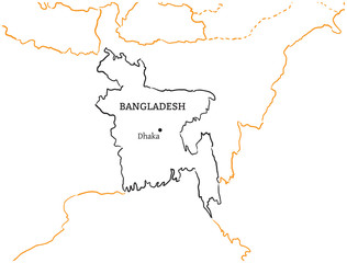 Bangladesh hand-drawn sketch map