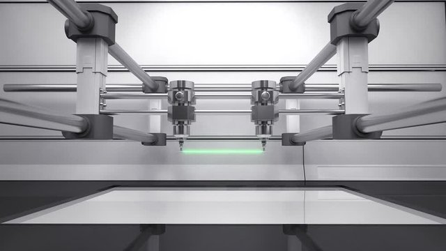 3D printer, 3D scanner animation.