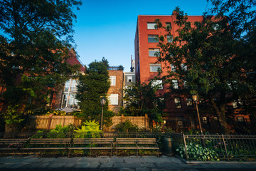 Evening light on buildings in Brooklyn Heights, Brooklyn, New Yo