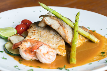 Sea bass grilled steak
