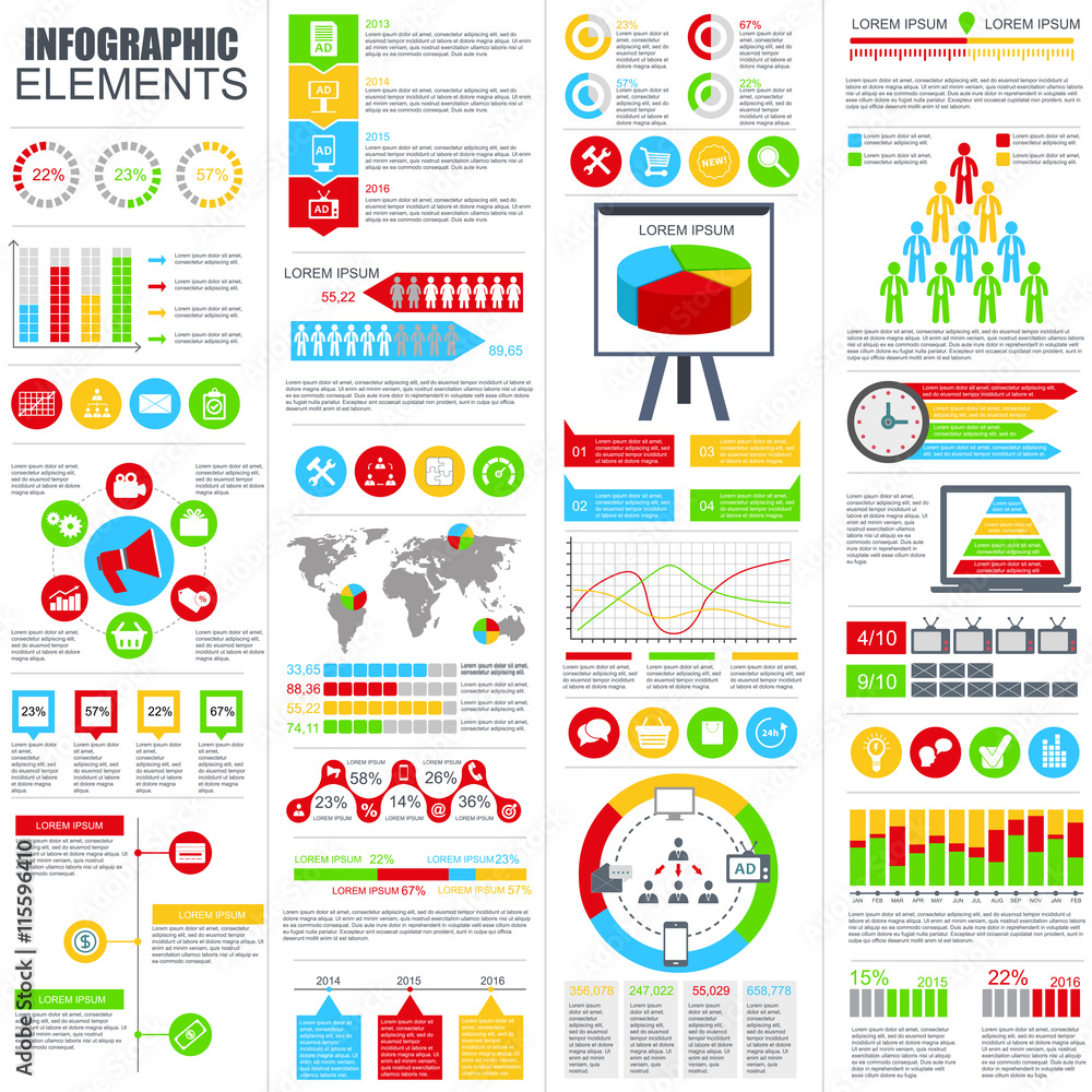 Poster set of infographic vector design template