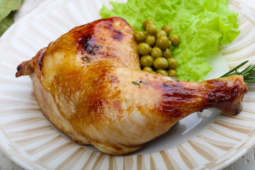 Roasted chicken leg