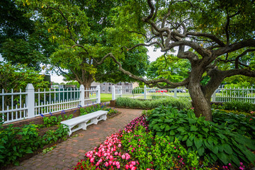 Obraz premium Gardens at Prescott Park, in Portsmouth, New Hampshire.