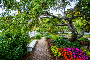 Gardens at Prescott Park, in Portsmouth, New Hampshire.