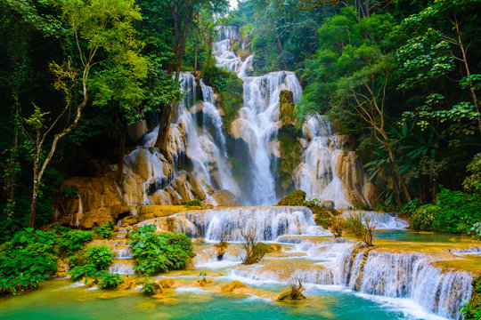 Kuang Si Water Fall In Laos.