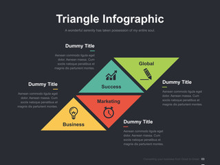 Flat business presentation vector slide template with diagram