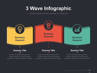 Flat business presentation vector slide template with diagram
