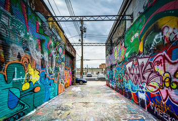 Graffiti Alley, in the Station North District of Baltimore, Mary