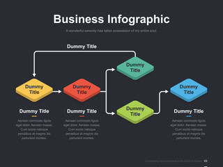 Flat business presentation vector slide template with diagram