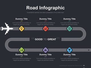 Flat business presentation vector slide template with diagram