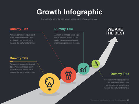 Flat business presentation vector slide template with diagram