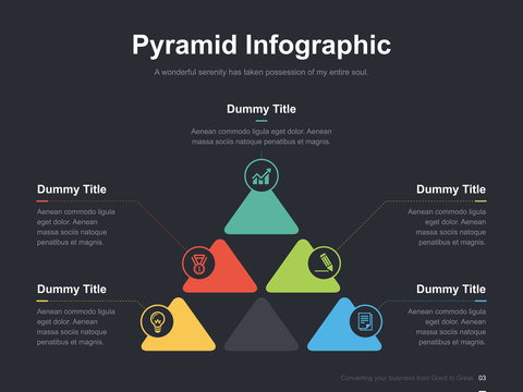 Flat business presentation vector slide template with diagram
