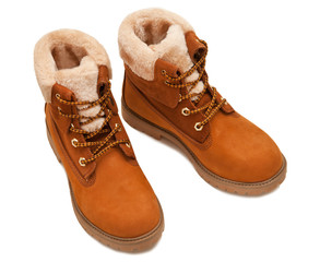 all-weather ginger shoes isolated on a white background 