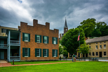 Fototapeta na wymiar Historic buildings in Harpers Ferry, West Virginia.