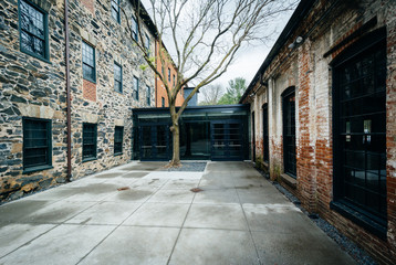 Fototapeta na wymiar Historic mill in Mount Washington, Baltimore, Maryland.