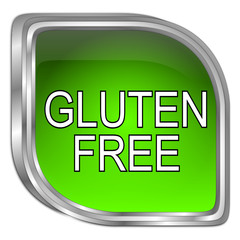 Gluten free Button - 3D illustration