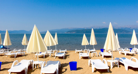 Beach on a Lake Prespa, Macedonia