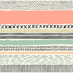 Vector seamless pattern with brush strokes. © bosotochka