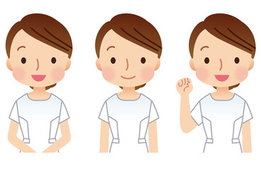 エステティシャン　女性　表情ポーズ