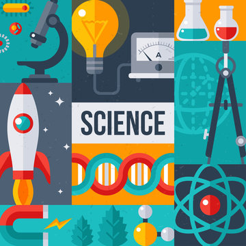 Science laboratory research creative poster