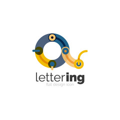Linear business logo letter