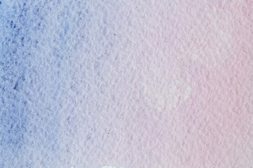 Vertical sunset blue violet pink purple light hand drawn abstract watercolor gradient background. Space for text, lettering, copy. Nice postcard template.