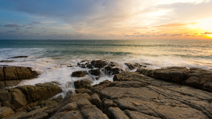 Summer beach and sunset in Thailand