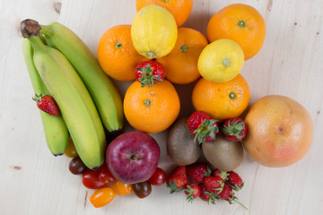 Mix fruits background.Healthy eating, dieting concept, clean eating.
