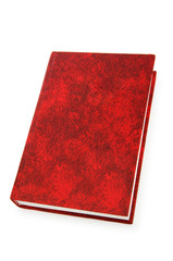 Red cover book isolated on the white background