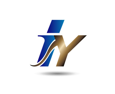 letter iy logo vector
