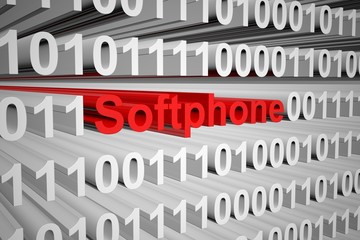 Softphone in the form of binary code, 3D illustration