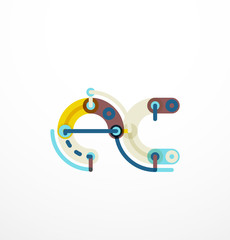 Linear initial letters, logo branding concept