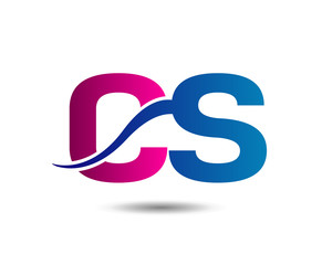 Elegant black and gold alphabet C and S letter logo. Vector illustration
