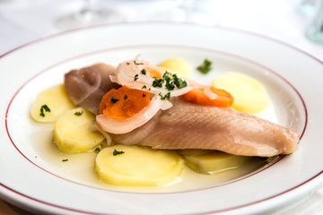 delicious plate of fish and carrot